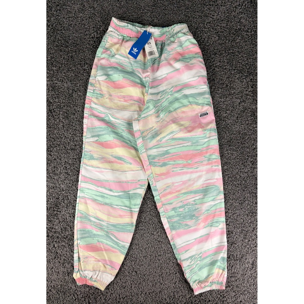 Adidas Originals Women XS Relaxed Fit High Rise Track Pants Multicolor GN4290